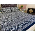 Bedsheet King Size Double Bed 3-Pcs Set (Cotton Fabric)